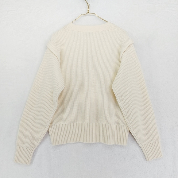 Tanya Taylor Cream V-Neck Sweater - Picture 5 of 10
